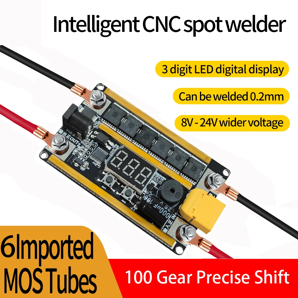 日曜大工-ミニスポット溶接機,調整可能な溶接キット,PCB回路基板ツール,99ギア,ニッケルシート0.1-0.2mm,8-24v