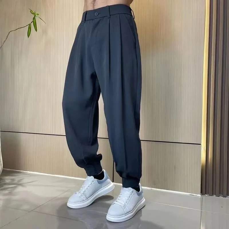 

Korean Pants For Man Spring And Autumn New Thin Trend Baggy Solid Color All-match Casual Pants Men Clothing Pantalones Hombre