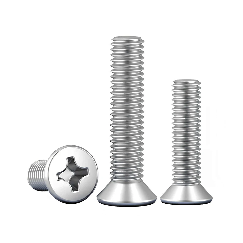 5-200 шт., нержавеющая сталь 304, удлиненные крестообразные винты с плоской потайной головкой и крестообразным шлицем, болт M3 M3,5 M4, длина 3/4/5/6-180 мм