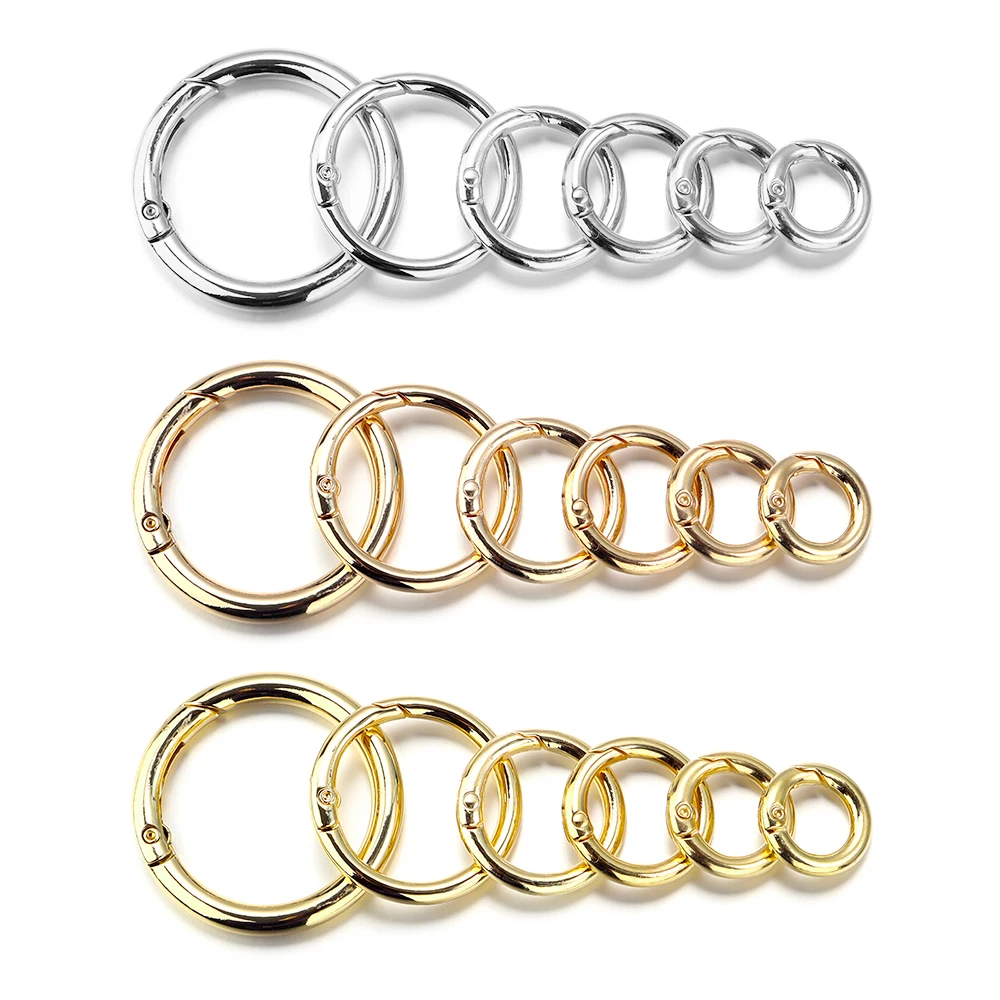 �y�Z�[�����z5-10Pcs/lot Spring Gate O Ring Openable Keyring Key Leather Bag Handbag Belt Strap Pendant Buckle Snap Clasp Clip Trigger Hook