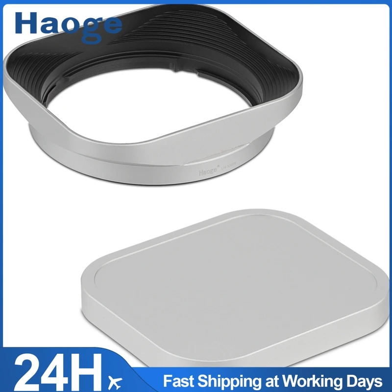 

Haoge Silver Metal Square Lens Hood for Fujifilm XF33mm F1.4 R WR Lens, Fujinon XF 16-50mm,Fuji XF 23mm f/1.4 R LM WR lens