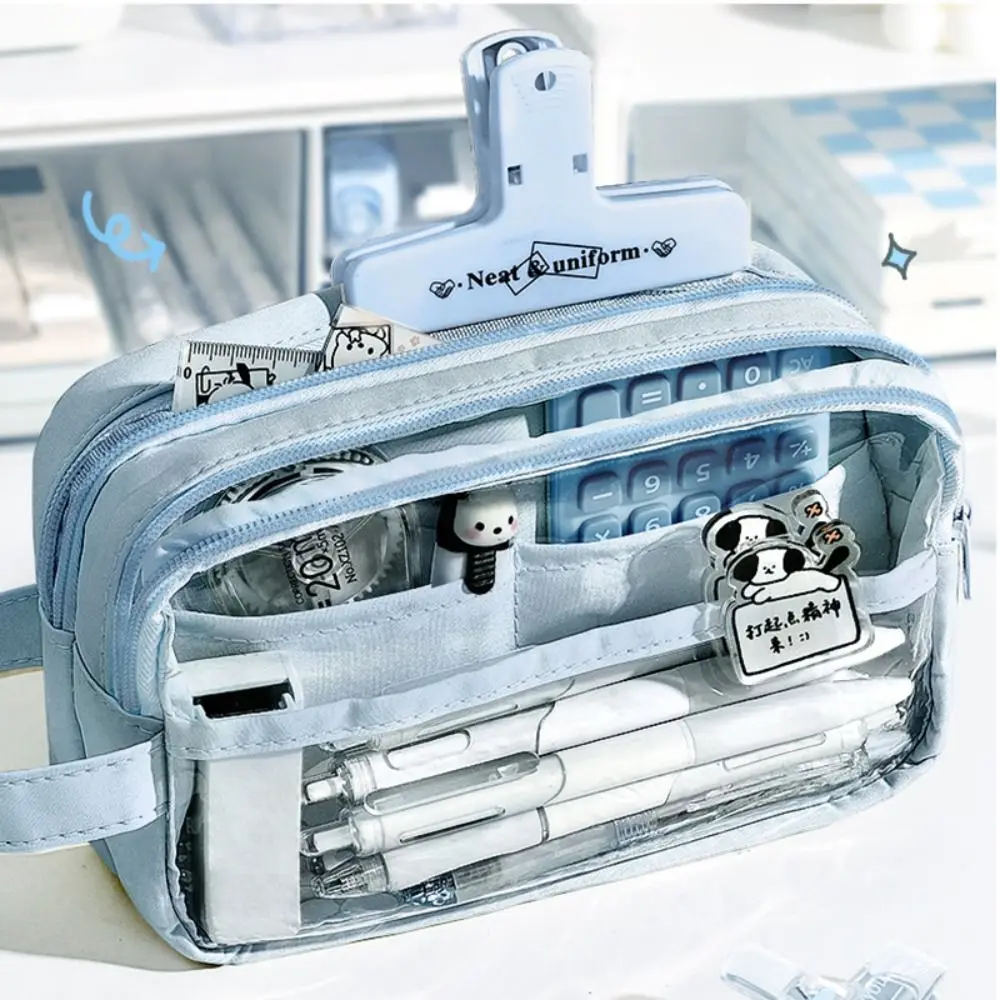 

Portable Five-Layer Large Capacity PU Leather Pen Bag Student Multifunctional Pencil Case Stationery Organizer