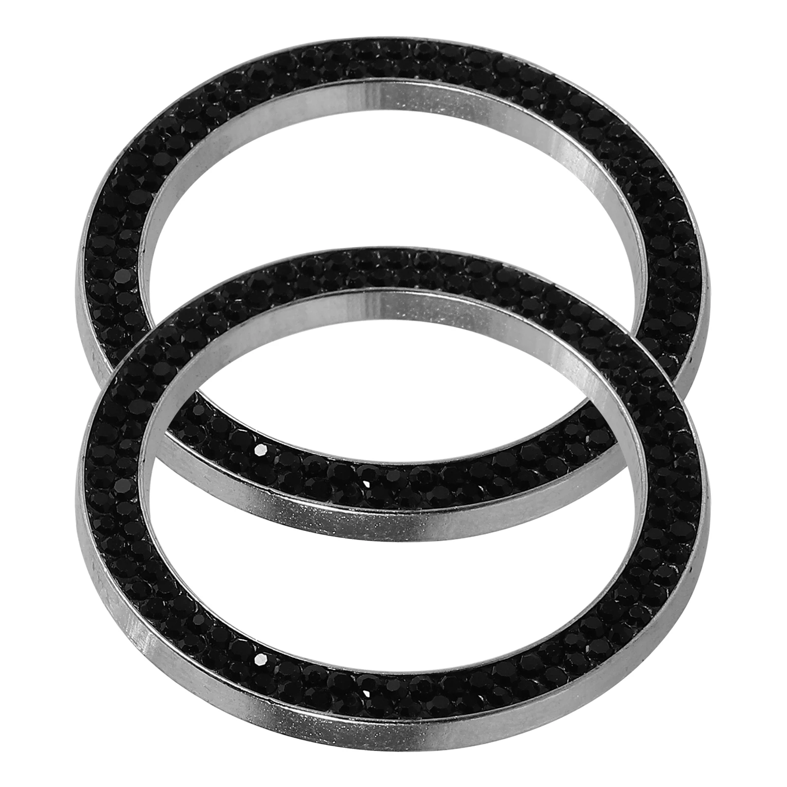 

Rhinestone Engine Start Button Cover Black Color Car Interior Decorations Crystal Bling Ignition Push Start Accessories One Pair