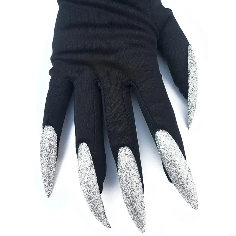 

652F Funny Claw Gloves Birthday Party Cosplay Mardi Gras Long Nails Accessories Halloween Costume Gloves
