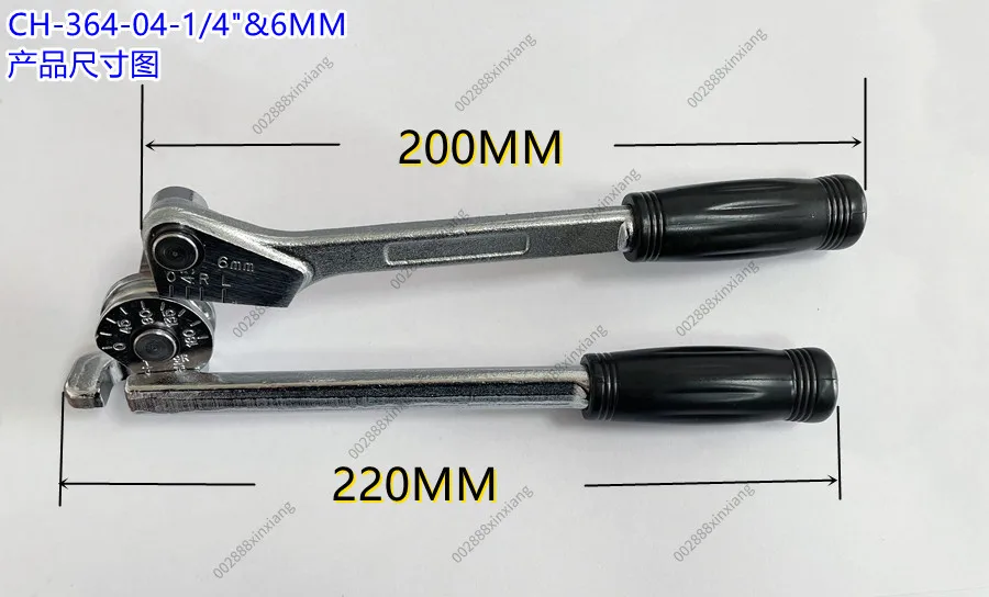 CH-364-04 Manual Lever Tube Bender, 1/4 Inch & 6mm Copper Pipe Bending Tool, Refrigeration Pipeline Maintenance Tool