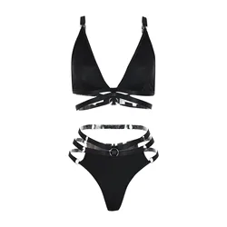 2-Piece Fancy Bra Set Women Erotic Ring Sexy Underwear Set Wireless Ladies Lingerie Outfit Bilizna Intimate