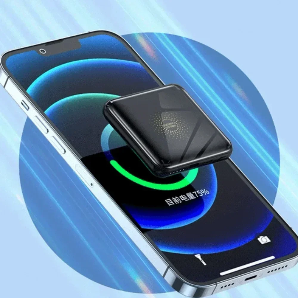 Mini 20000mAh Large Capacity Power Bank Wireless Fast Charging Ultra Thin Portable Intelligent Universal Flash Charging Compact