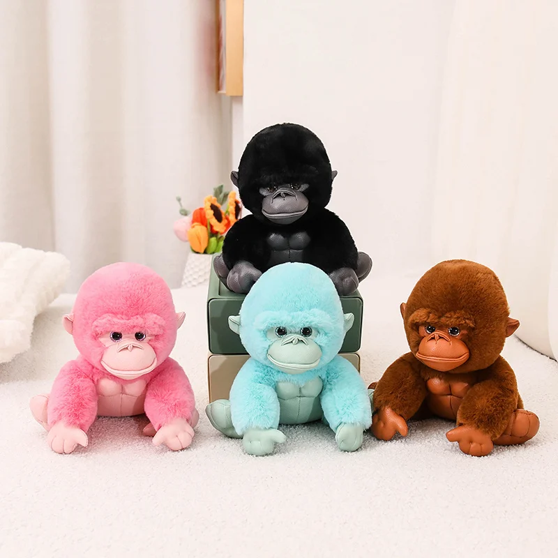 20/30cm Black Brown Pink Blue Gorilla Doll Gorilla Plush Toy Home Decor Kids Accompany Toys Birthday Xmas Gift