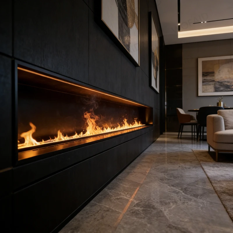 

Flame Effect Fireplace (Mist Technology) -Pet-Safe Zero Carbon Emission Design No Chimney Needed Electric Mist Fireplace Firebox