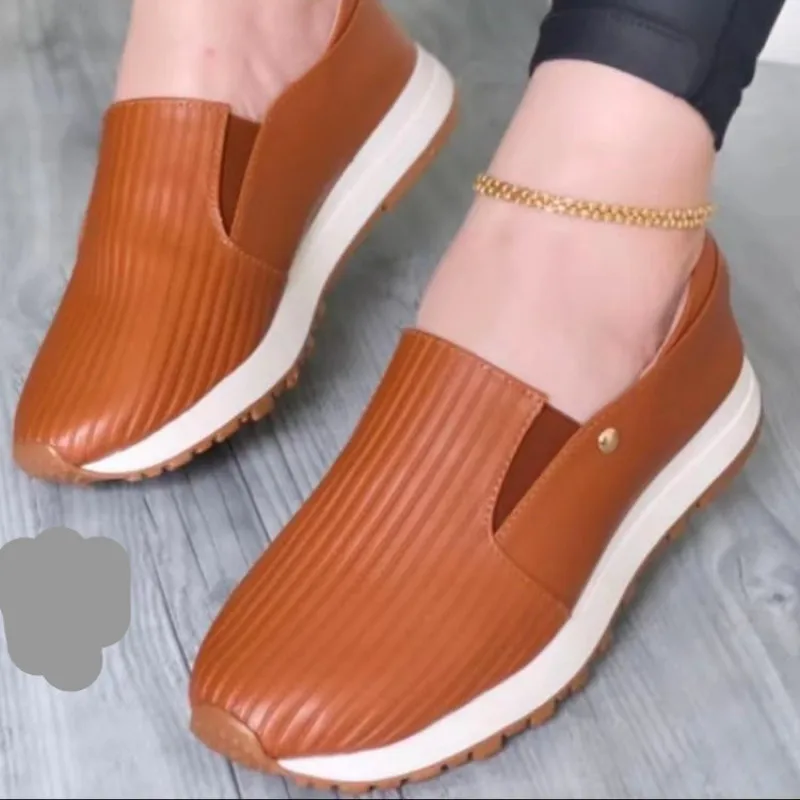 

Women's Shoes Fashion Slip-On Running Vulcanized Shoes Trend Solid Casual Adult Flat Breathable Women New Fashion Plus Size 43