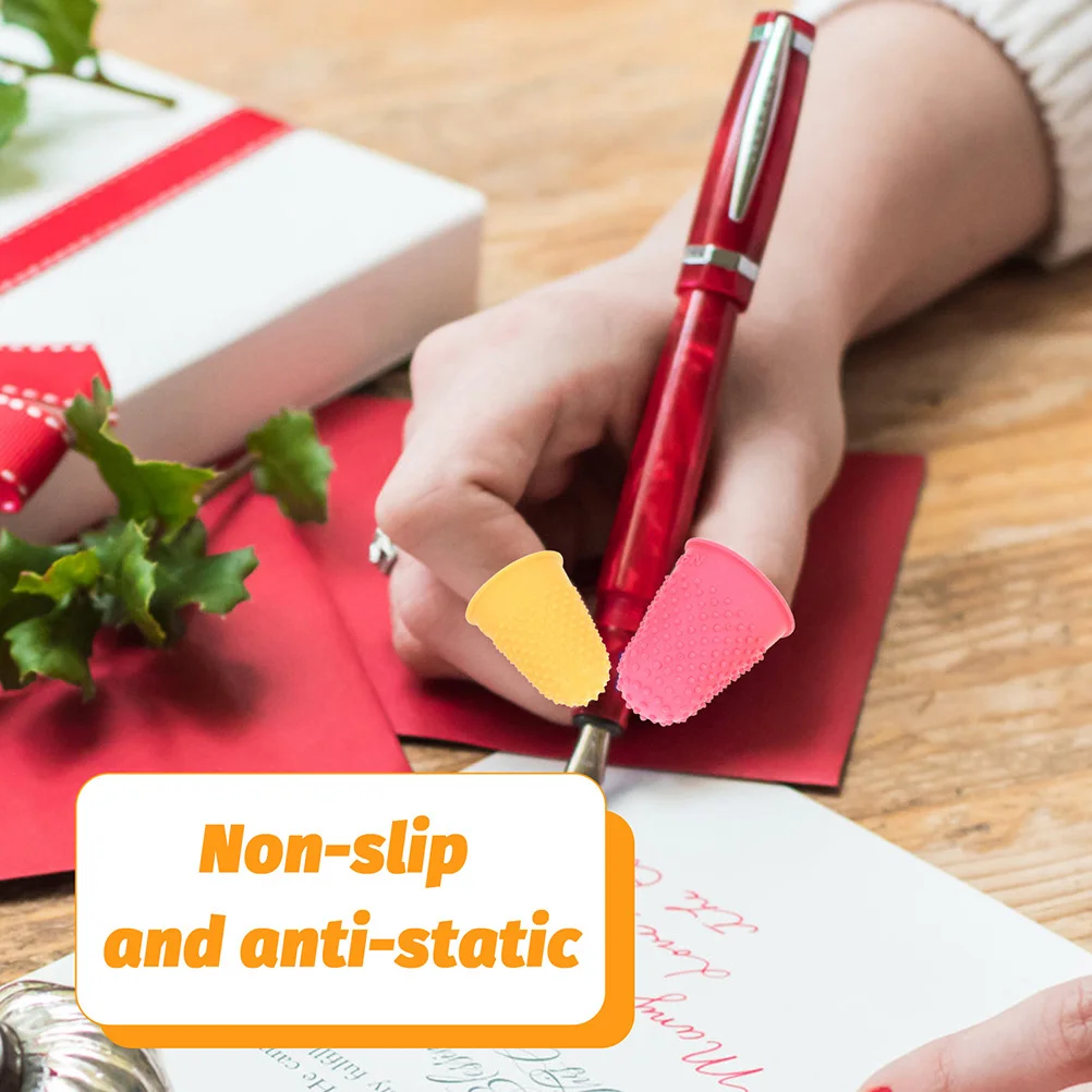 

50Pcs Finger Protective Covers Rubber Tips Non Slip Reusable for Writing Sorting Counting Tasks Durable Finger Protectors