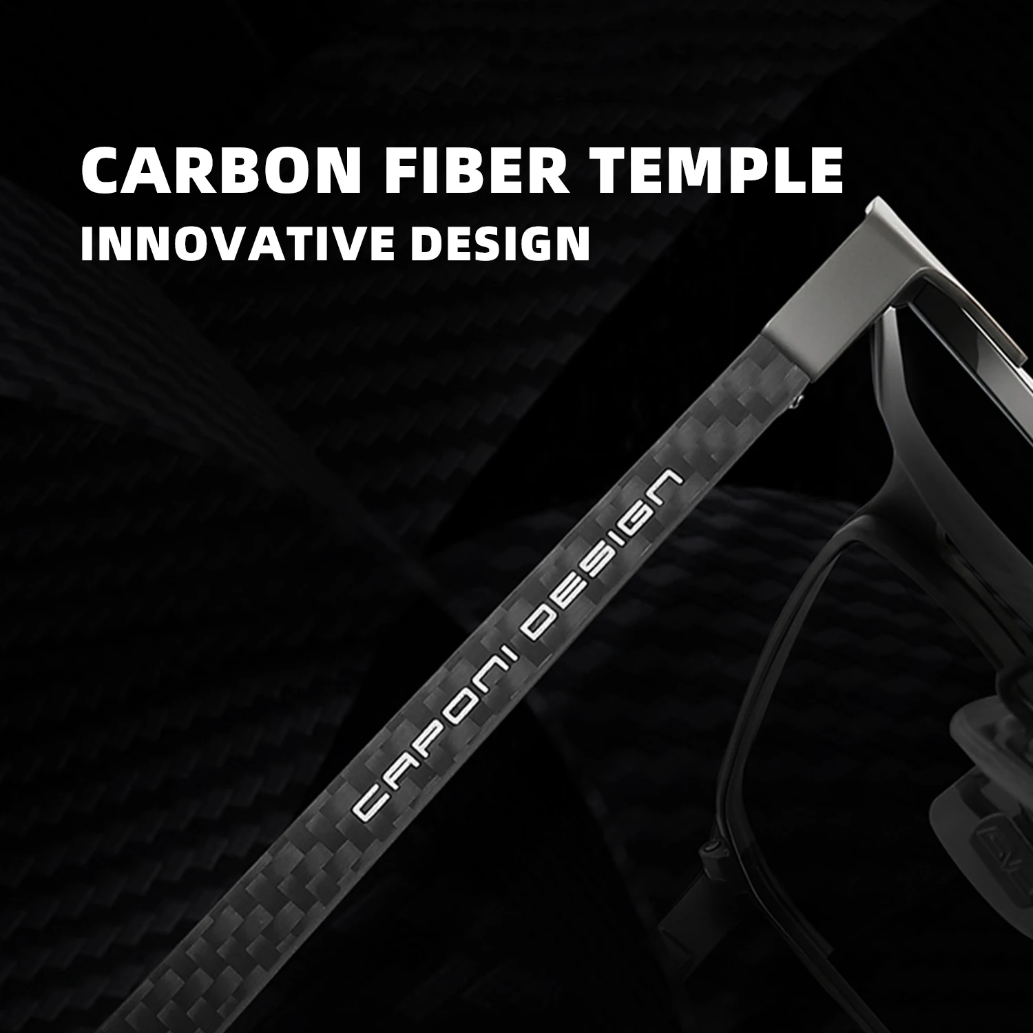 CAPONI Polarized Sunglass men Photochromic Carbonfiber Square Shade Driving Sunglasses Outdoor UV400 Protection Designer BS28964