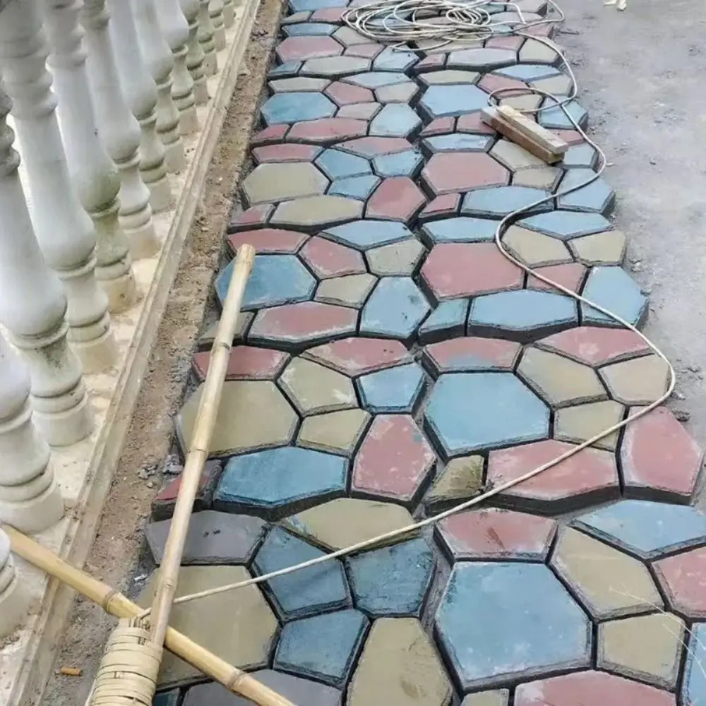 Stampi per pavimentazione in plastica riutilizzabile per percorso Stampo per giardino fai da te in mattoni di pietra Stampo per calcestruzzo percorso di mattoni irregolare Pavimentazione per strada