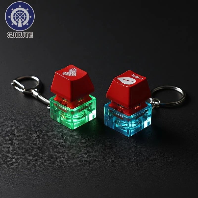Mechanical Keyboard RGB Keychain Colorful Tester Fingertip Leisure And Entertainment Keychain For Men,Office Stress Relief Toy