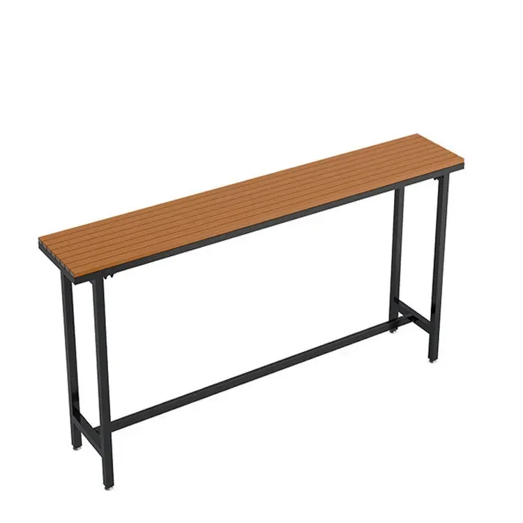 

Nordic plastic wood bar table, restaurant, milk tea shop, long high tables and chairs