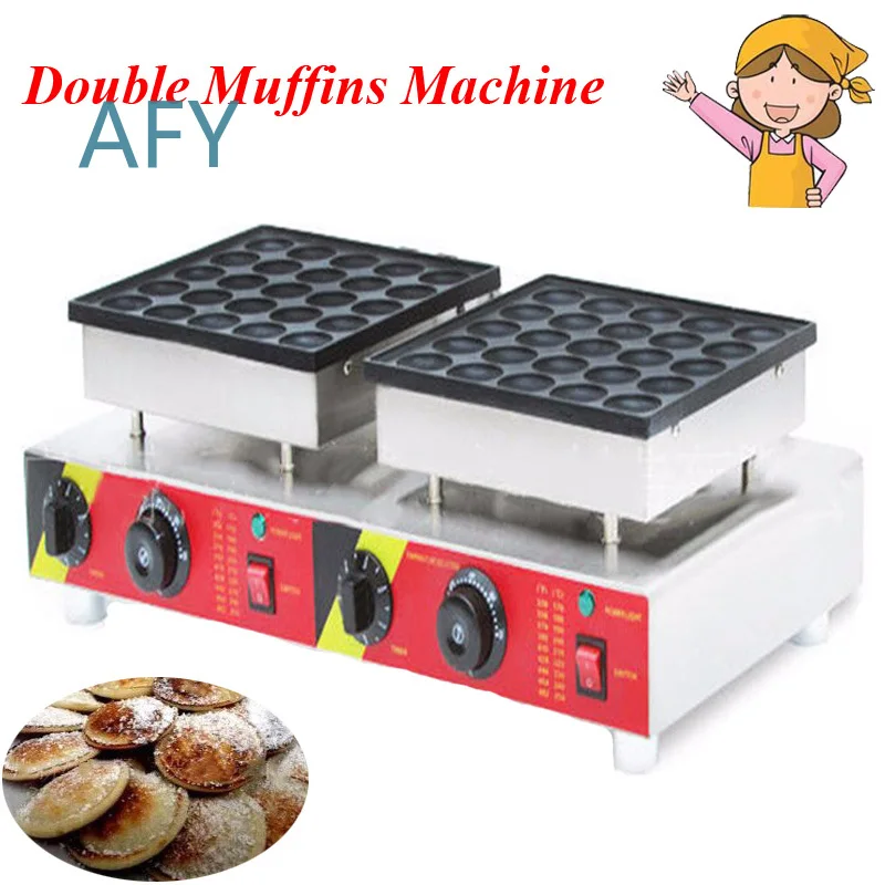 Electric Muffin Maker for Commercial Use 25+25 Holes Waffle Maker Circular Muffin Baker Grill for Food Service Bakery