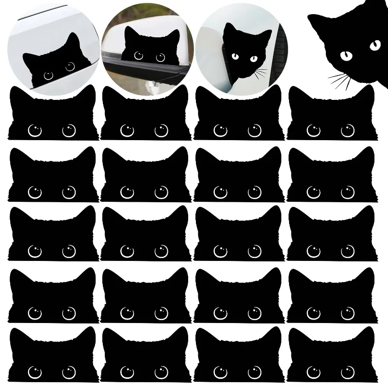 

1/3PCS Cute Black Car Sticker Accessory Cartoon Fun Vinyl Car Styling Cover Waterproof Sticker Auto Decor Accessories