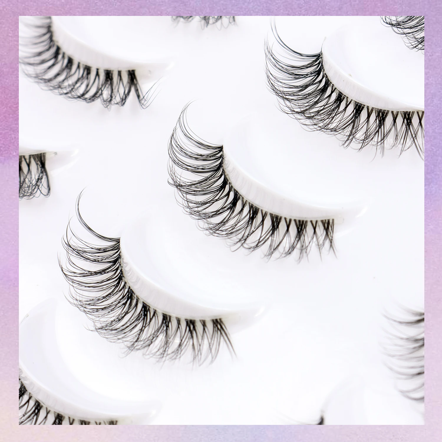 20 زوجًا من الرموش الصناعية الشفافة الطبيعية الذكية D Roll Cross خفيفة ومريحة مع مكياج يومي