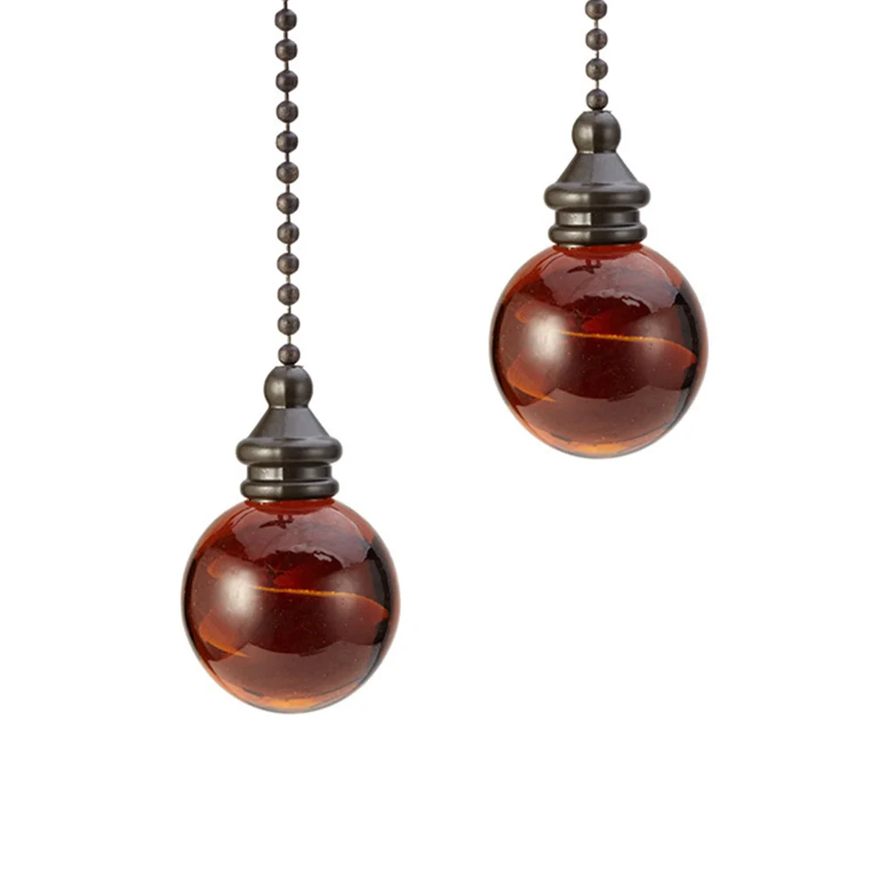 

2Pcs Retro Glass Pendant Light Hanging Chandelier Decoration Amber Ball for Party Home Window Door
