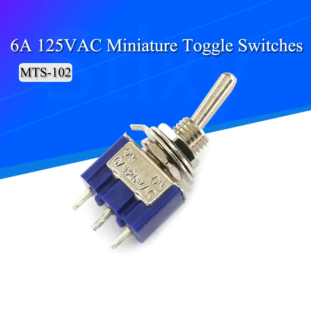 

100 шт./лот Синяя Мини-фотосессия 3-контактные SPDT ON 6A 125VAC миниатюрные переключатели