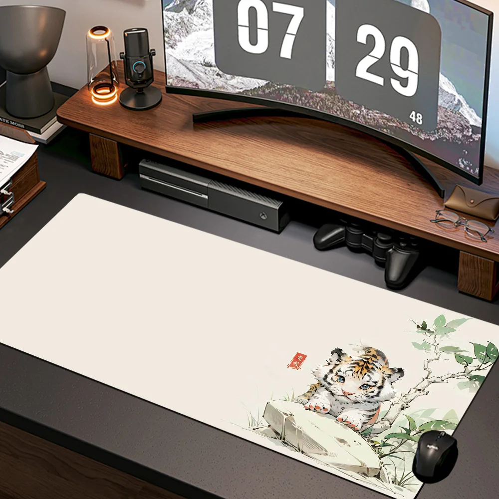 Chinese Ink Style Cat Mousepad Anime Xxl Company Notebook Gamer Computer Table Gaming Accessories mat Desk Mat Laptop Pad Carpet