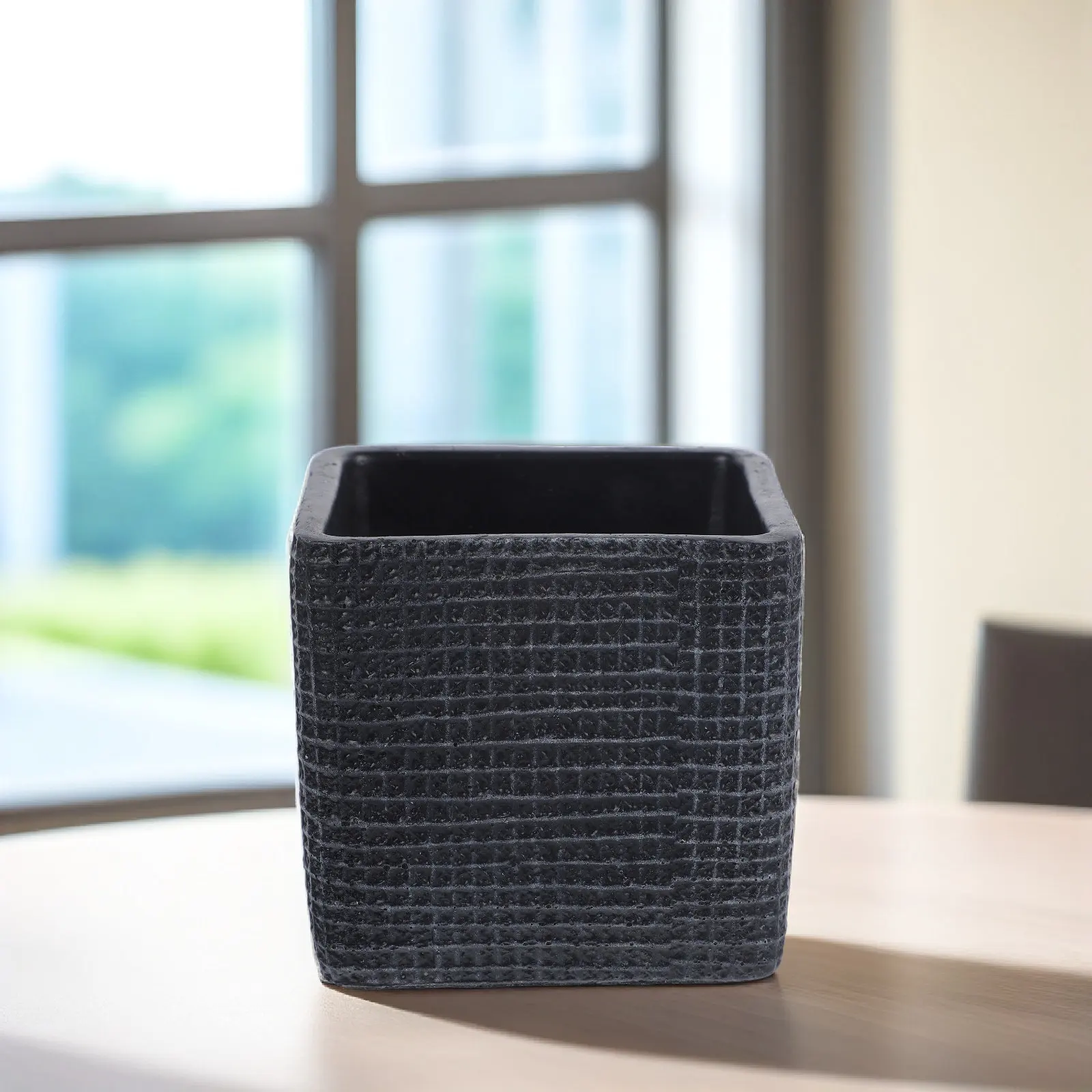Exquisite Cement Flowerpot Drainable Small Succulent Pot Nordic Style Pattern Planter for Home Desktop Office