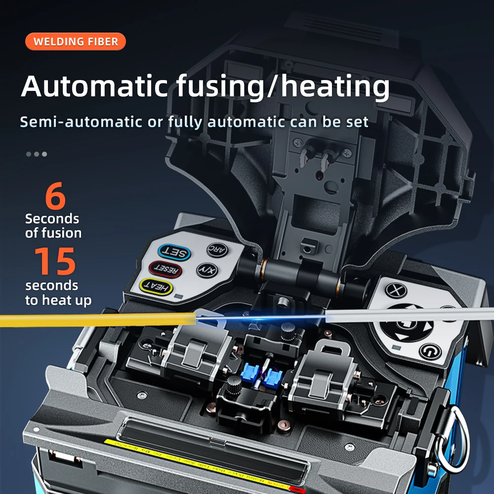 Imagem -04 - Saixian-optical Fiber Fusion Splicer Ftth Fibra Óptica Splicing Machine Kits de Ferramentas de Solda Rápida Fs60e Multi-idioma Novo Original
