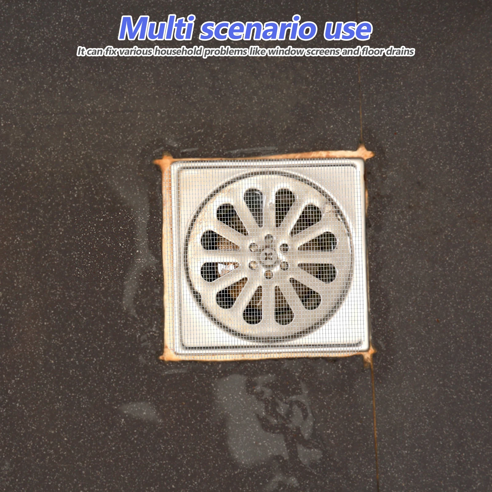 

100 pcs Mesh Sticker For Window Screen Repair Drain Cover Patch Self-Adhesive Hair Catcher Filter Decal Bathroom Floor Drain