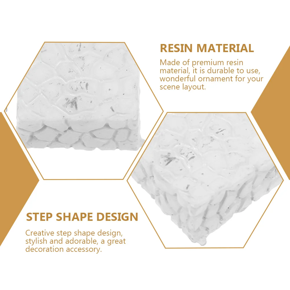 

20 pcs Landscape Ornament Stair Statue Micro Landscape Decor Resin Decors White Miniature Figurines Garden Decoration