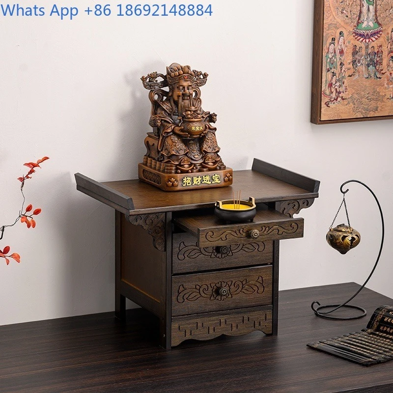 Altar Table for Home Use Buddha Statue Display Stand with Tiered Design for Deity Worship Modern Elevated Platform for Religious