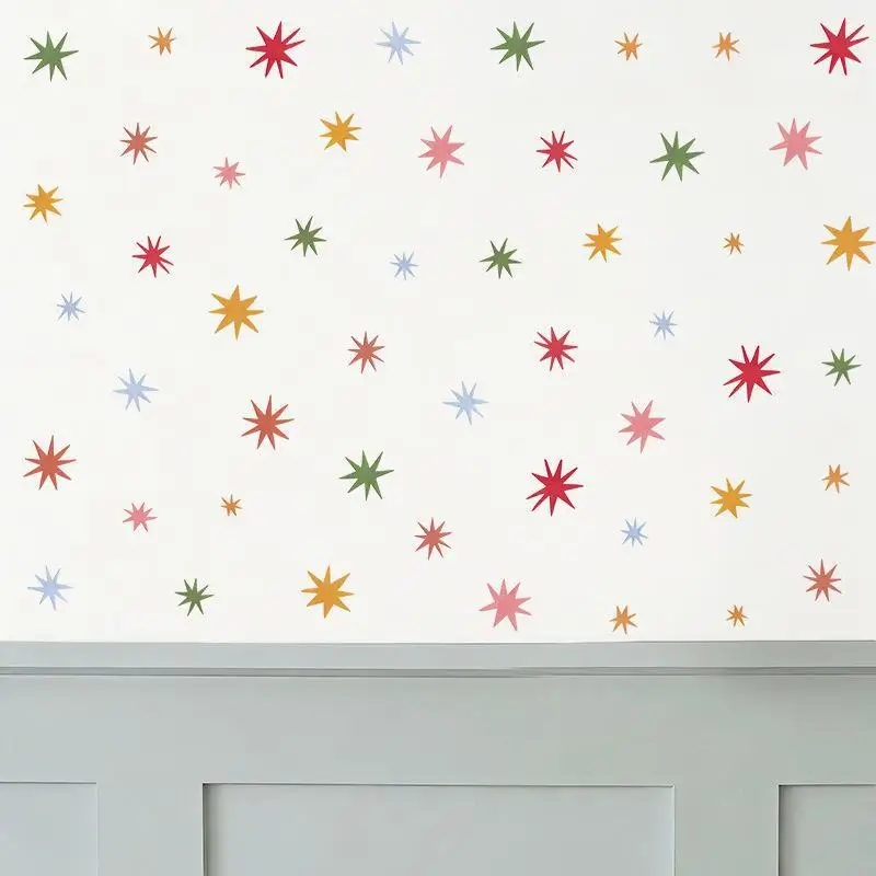 Fabric Wall Stickers Bathroom Bedroom Playroom Irregular Rainbow Star Wall Decals Abstract Geometric Circus Diamond Harlequin