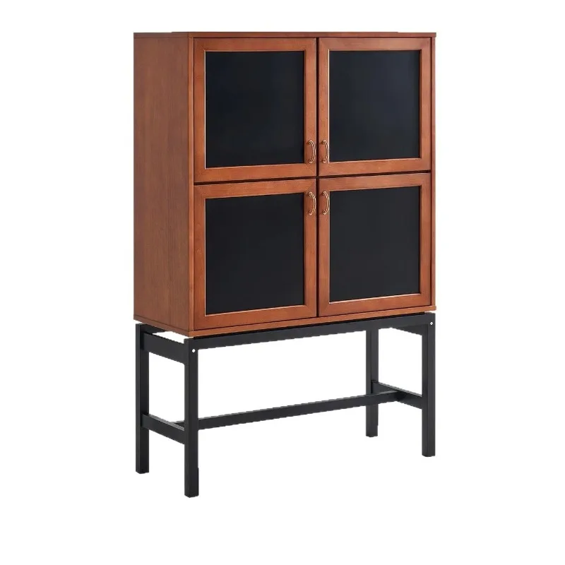

Home retro windside cabinet Solid wood storage Simple home medieval storage Color matching Multifunctional locker