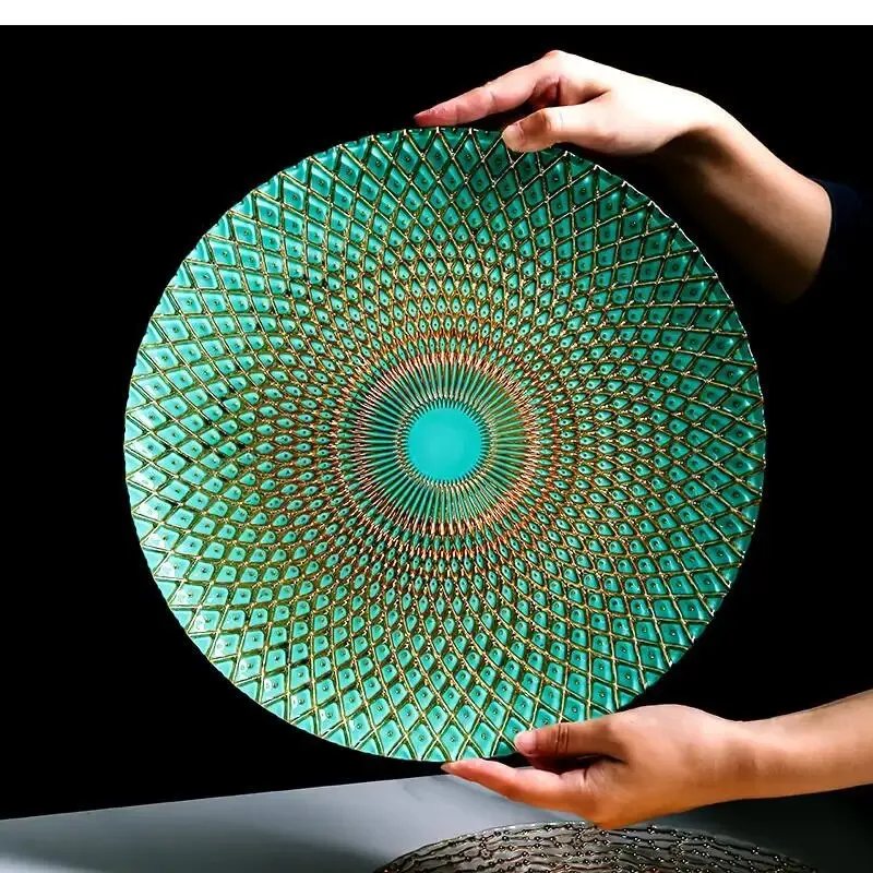 

Nordic Luxury Crystal Glass Fruit Plate Western Food Large Household Tableware Living Room Tea Table Decoration Crafts