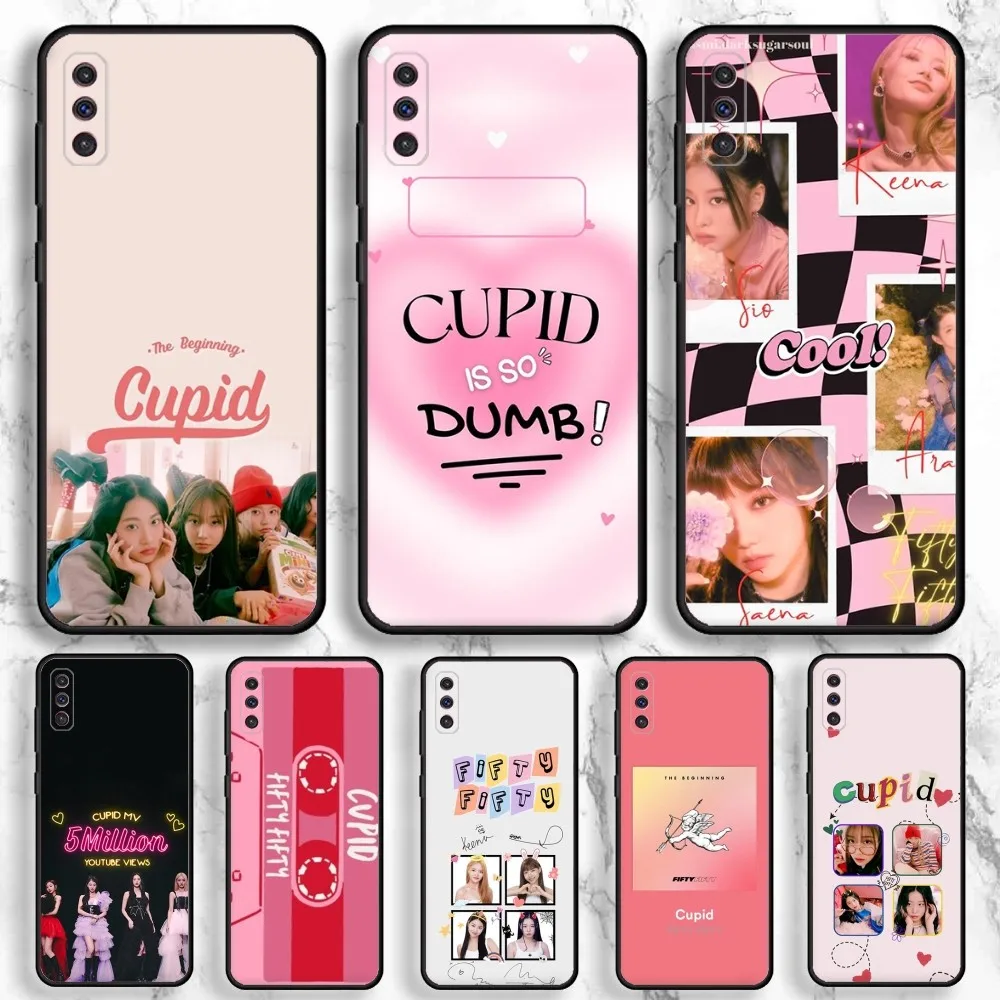 Kpop F-FIFTY F-FIFTY Cupid Phone Case For Samsung Galaxy A13,A21s,A22,A31,A32,A52,A53,A71,A80,A91 Soft Black Phone Cover