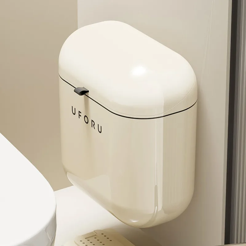 Wall-Mounted Trash Can Household Large Capacity Good-looking Kitchen and Toilet Waterproof Corner Trash Bin with Lid