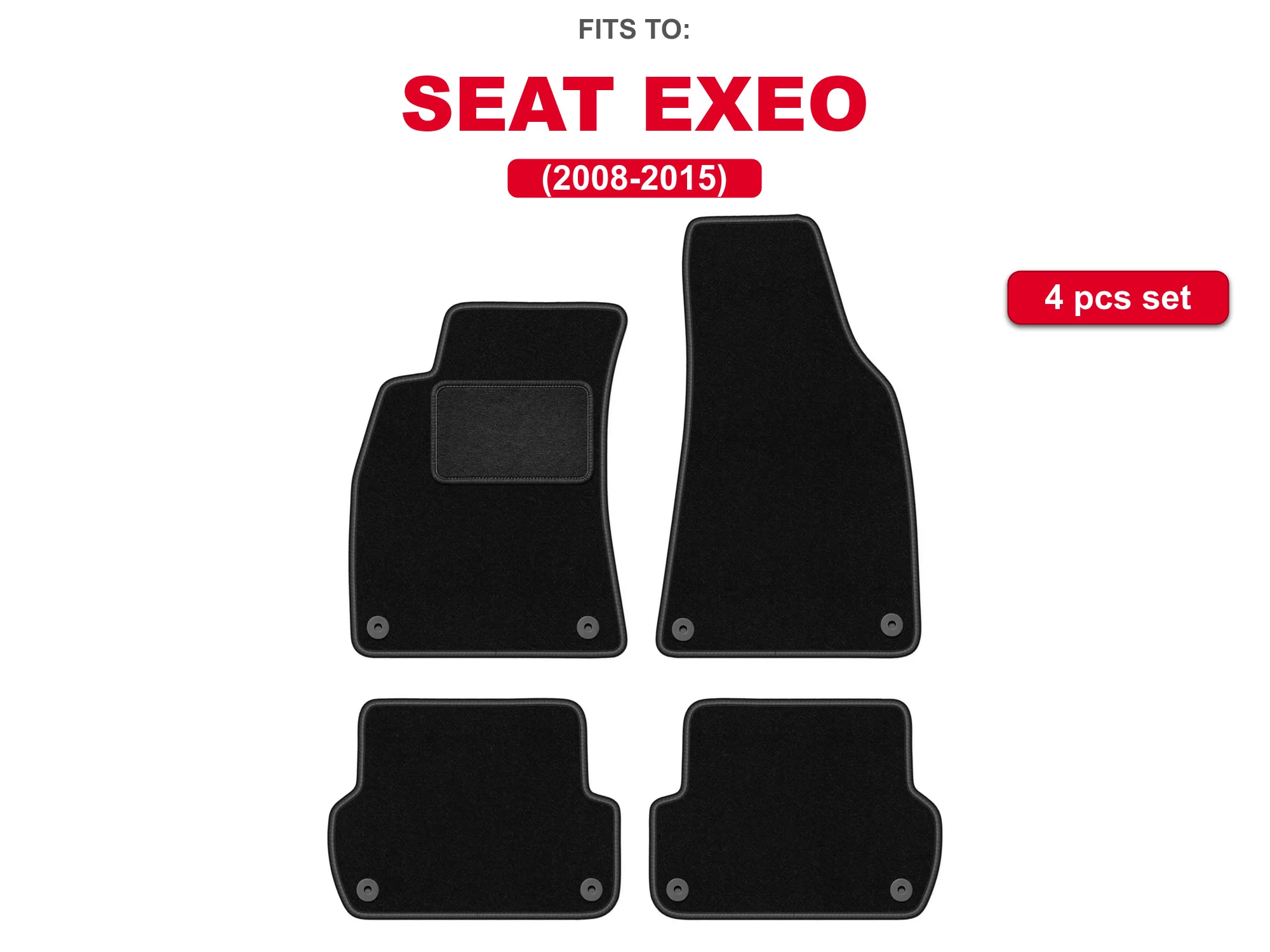 Tapis en velours pour Audi A4 B7 2001-2004 berline, break, avant noir, ensemble de tapis de voiture assortis