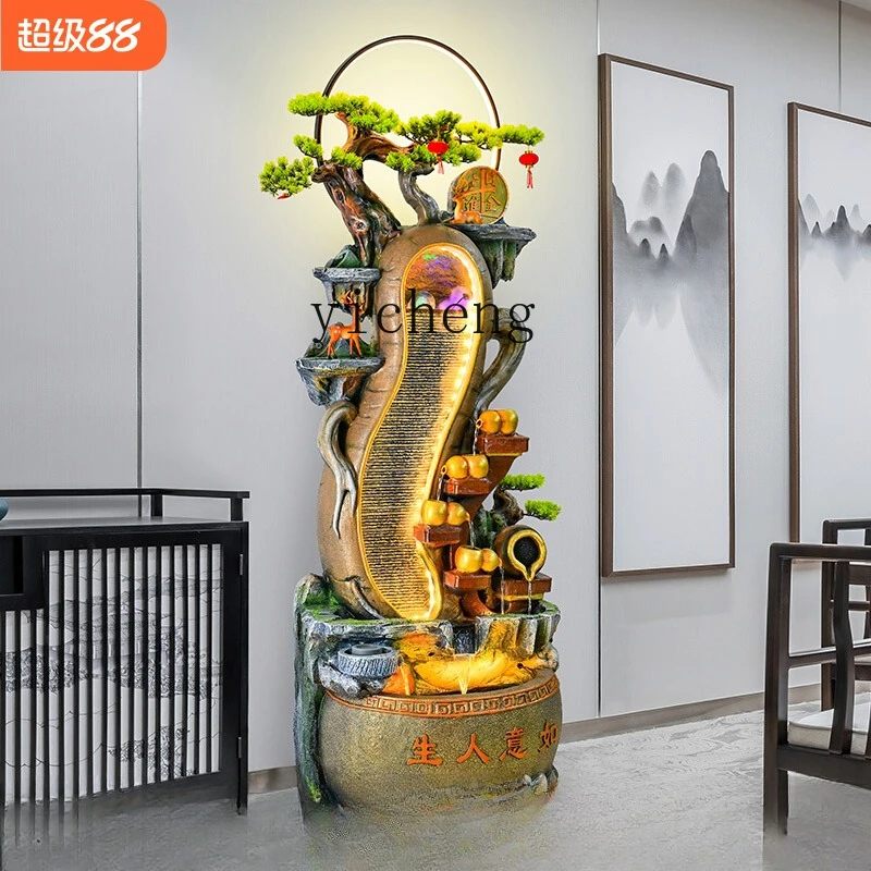 

TWR Chinese-style circulating water, floor-to-ceiling water feature, fountain ornament, lucky feng shui wheel