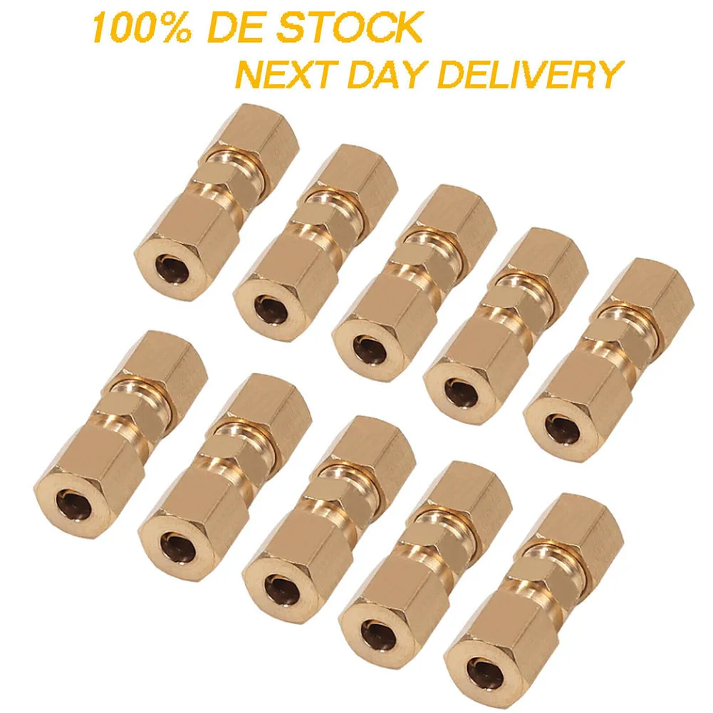 10x Brake Line Connector For Brake Line Without Flaring 4.75mm 3/16 \