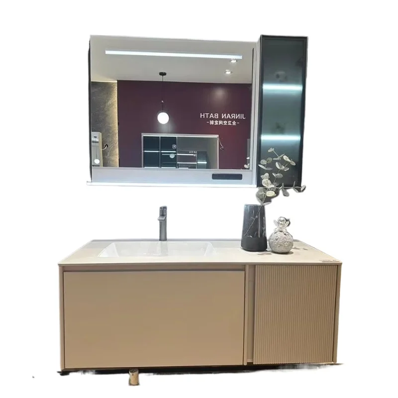 

Modern luxury wooden bathroom vanity wall mounted touch screen, suitable for home bar workshop warehouse use