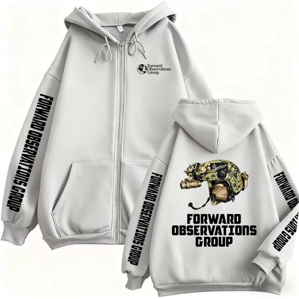 Forward Observations Group Zipper Hoodie Vintage Skelett Reißverschluss-Sweatshirt Herren Damen Mode Retro Oversized Reißverschluss-Jacke – Detail 6