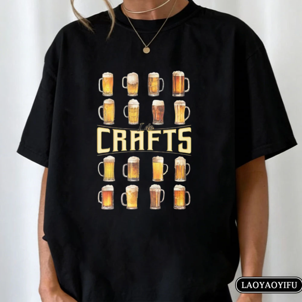 I Do Crafts Beer Mugs Design T-Shirt Craft Beer Lover Do Crafts Graphic Tee Sixteen Glass Collection Men Cotton Fashion Shirt