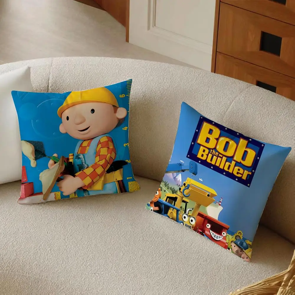 Creative Construction Fun Bob The Builder Cushion Cover Sofa Home Decor Living Room Accessory Holiday House Cushion Shell