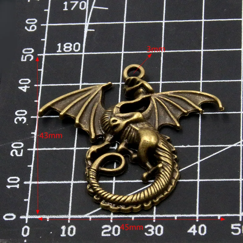 3 PCS 3 Colors Charm Dragon Fly  Vintage Animals Pendant For Jewelry Necklace Bracelet Pendant Making Accessories