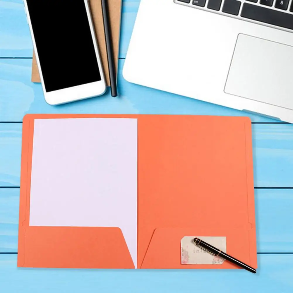 School Paperwork Organizer Color-coded A4 Double File Folder with Business Card Slot for Paperwork Organization Visual Appeal