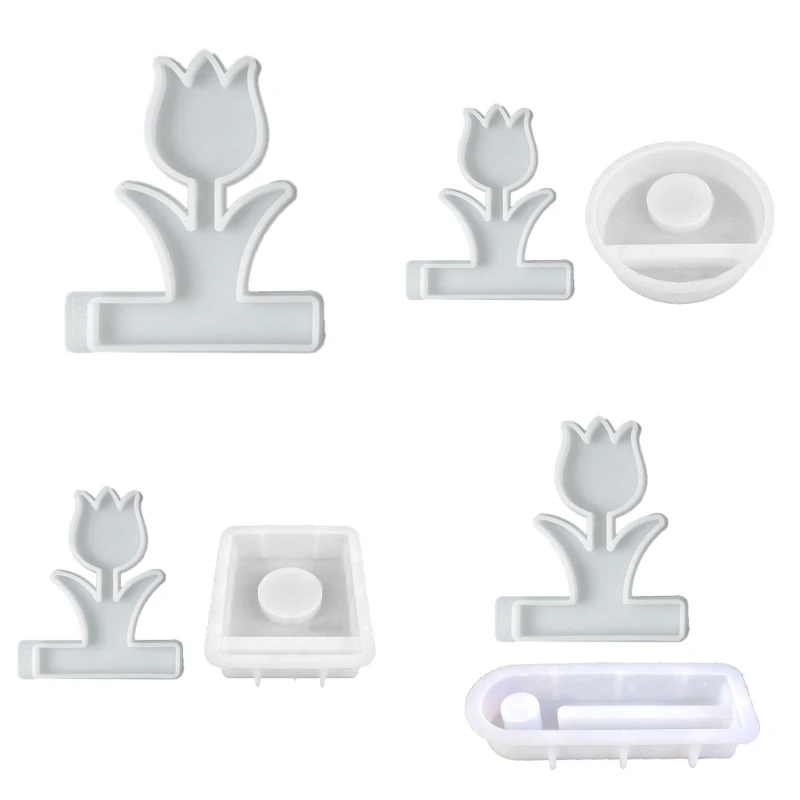 Tulips Holder Silicone Molds DIY Castings Moulds Flower Candlesticks Resins Molds for Candle Holder Decorations