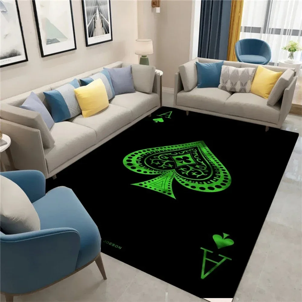Ace of Hearts Playing Card Pattern Carpet Living Room Bedroom Bedside Sofa Area Carpet Soft Indoor Floor Mat Home Decor INS