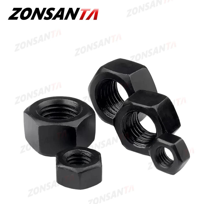 M2 M2.5 M3 M4 M5 M6 M8 M10 M12 M14 M16 M18 M20 M22 M24 M27 M30 M36 Hexagon Hex Nuts Grade 8.8 Black Carbon Steel Metric Hex Nuts