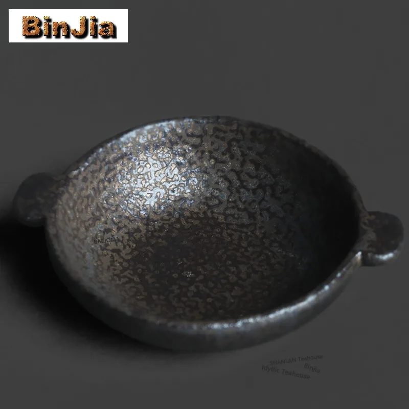 BAEJORIA Kiln Fambe Black Gold Ears Roasted Tea Tray Tea Warmer Holder Alcohol Burner Stove Kettle Stand Baked Milk Jar Carbon