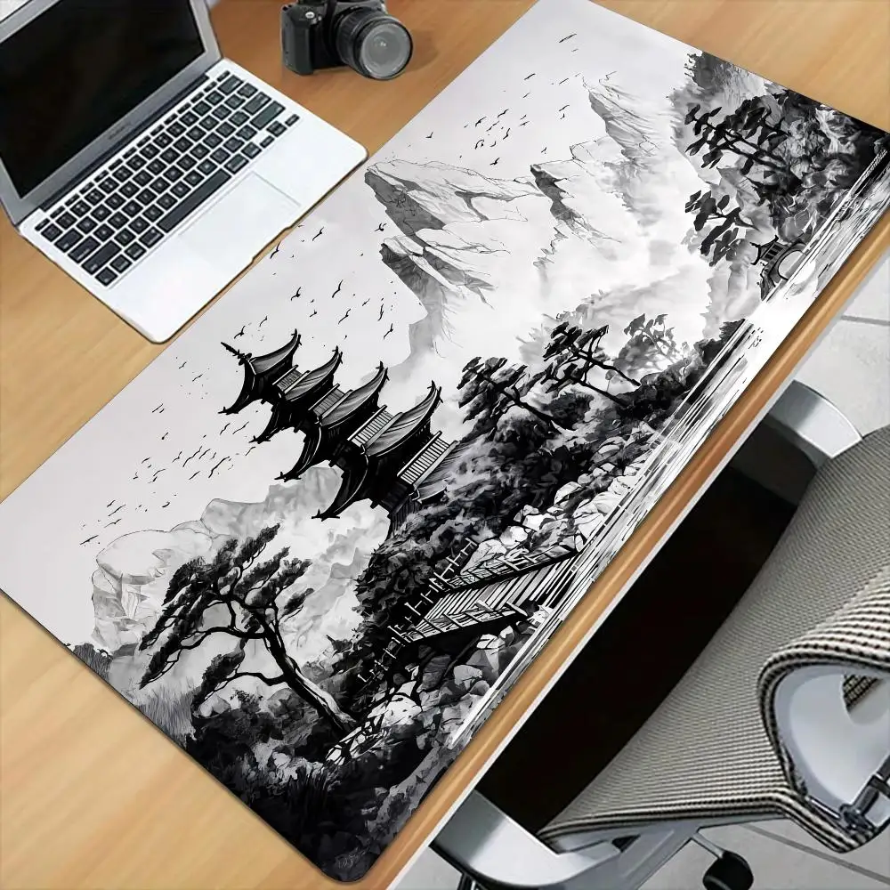 Extended pad Pagoda Scenery Mouse Pad Desk Mat with Stitched Edge Non-Slip gaming mats pc accessories keyboard desk pad mauspad