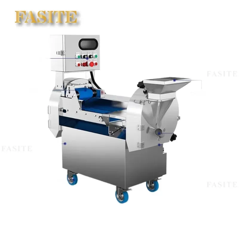 For 801 Multifunctional Vegetable Cutter Commercial Stainless Steel Canteen Hotel Kitchen Variable Frequency Double Head